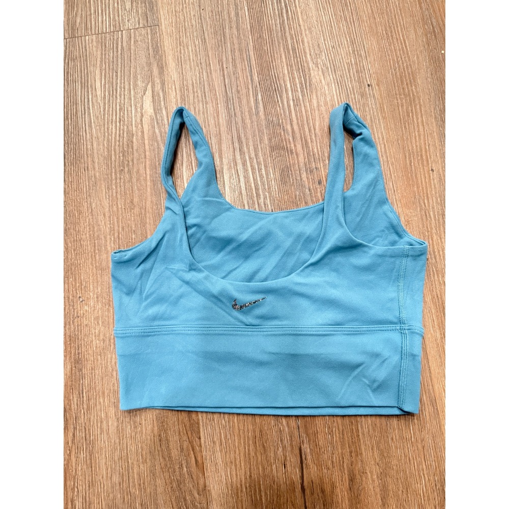 Nike Alate Dri-FIT Women XS Teal Blue Light Support Longline Sports Bra Speckled